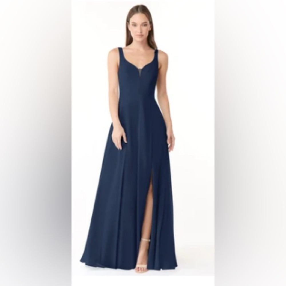 Azazie Deep Blue Maxi Dress